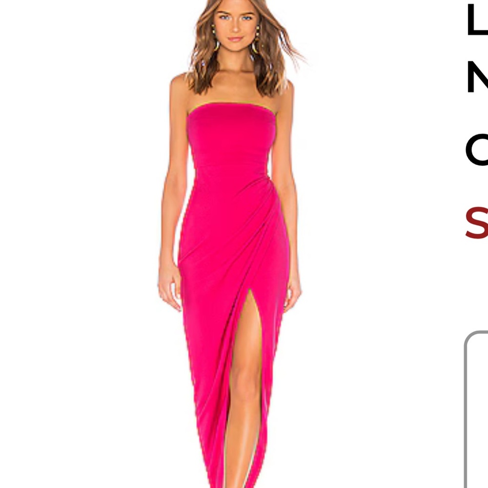 NBD Fuchsia Strapless Dress hot pink